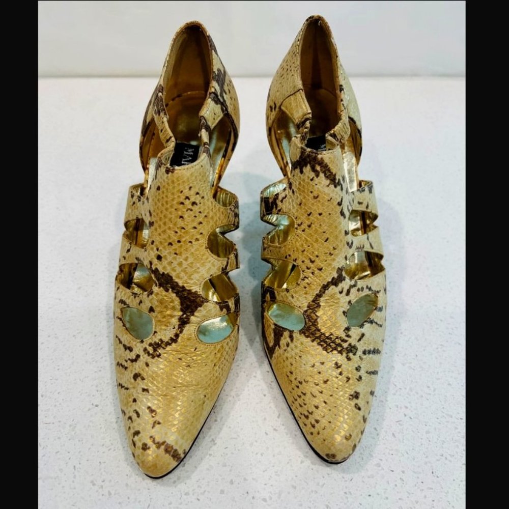 Vintage Mario Valentino Snakeskin Leather Stilettos Size 7
